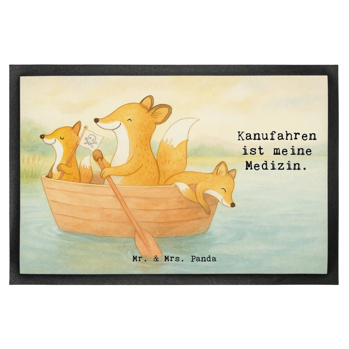 Doormat Fox Canoeing Design thank you, award, profit, athlete, giving, Gift, paddling tour, canoe school, canoe tour, Canoeing, canoe rental