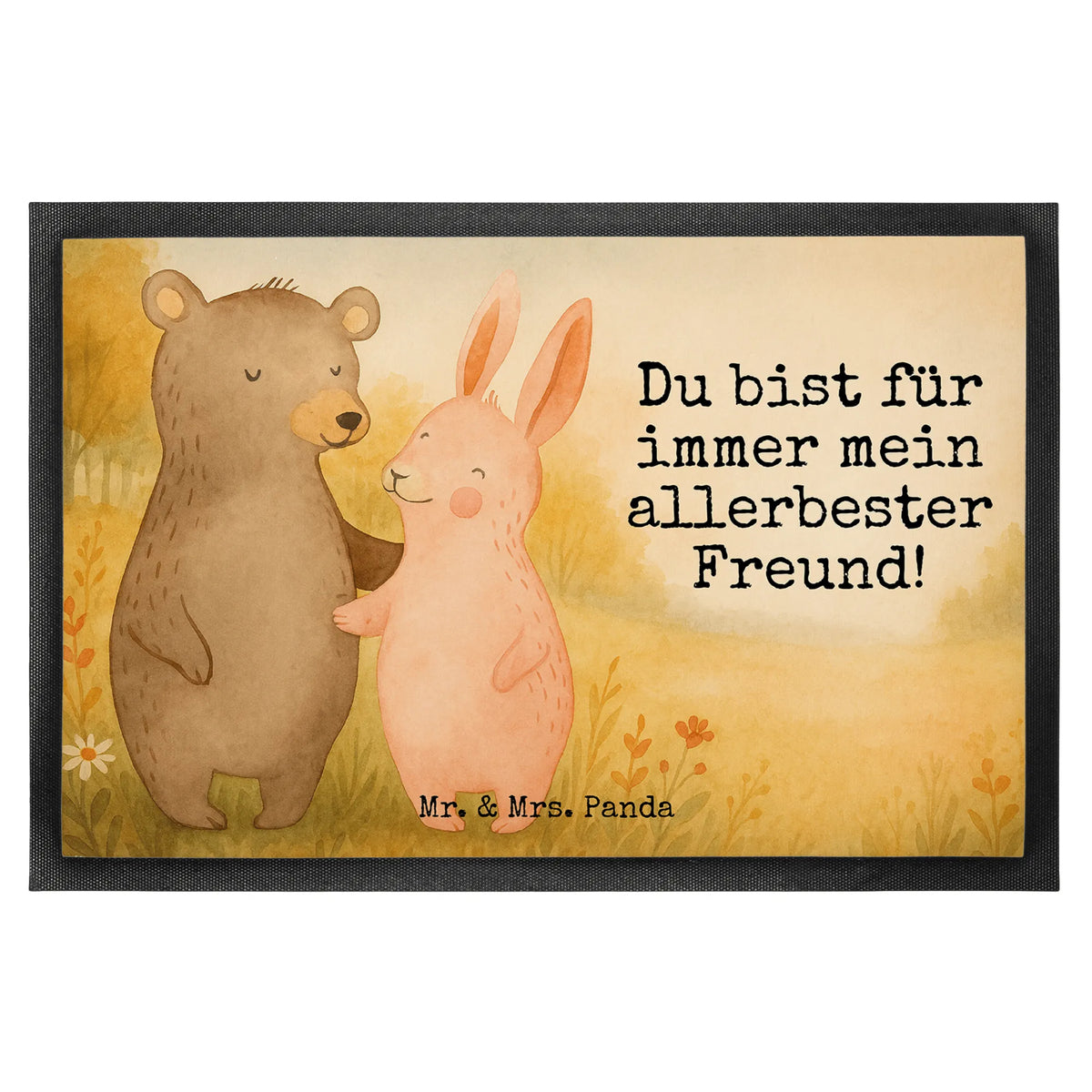 Doormat bear and rabbit Embrace Design Loving, Two, Together, Marriage, Proposal of marriage, Love gift, gift for her, gift for him, anniversary gift, friends, best friend, rabbit
