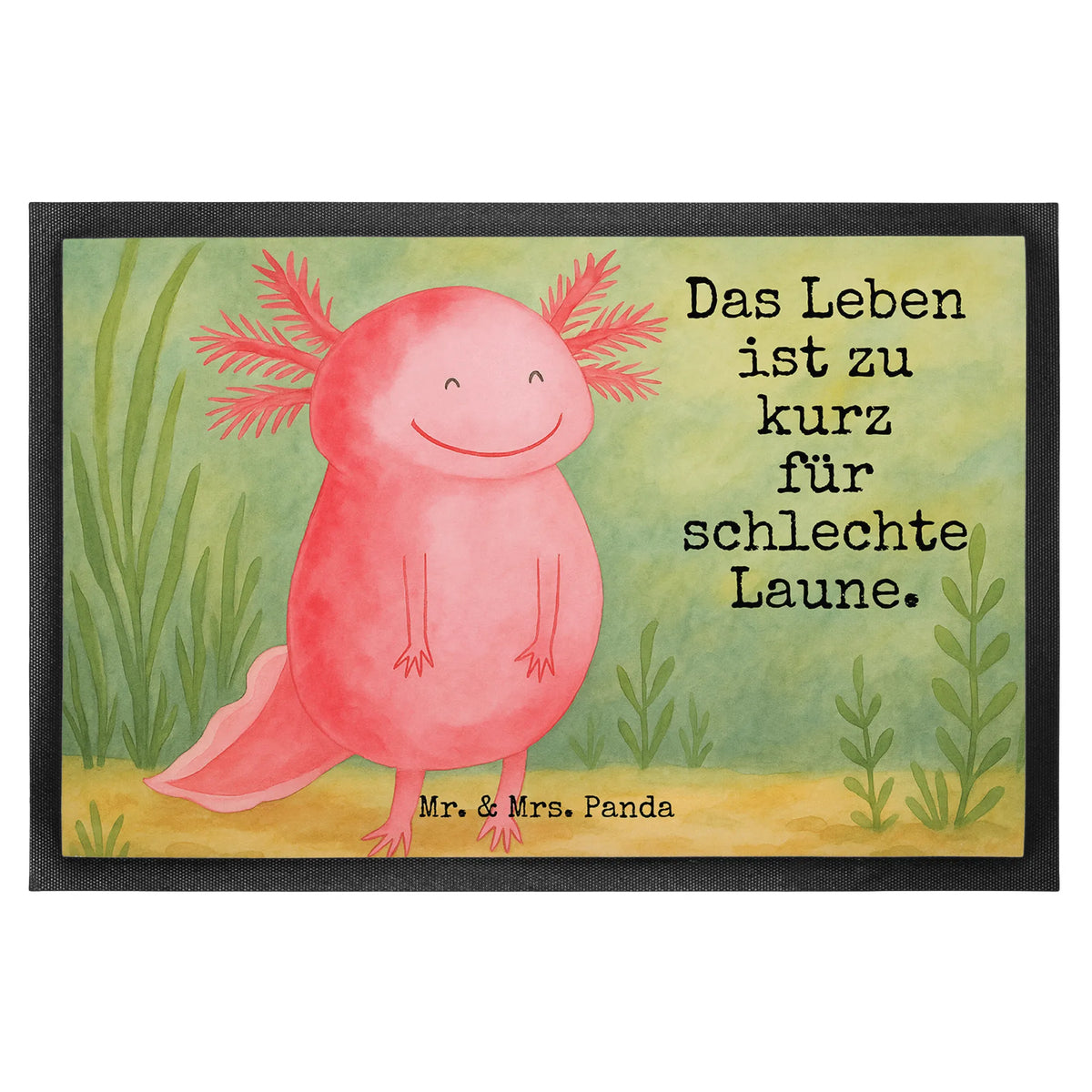 Fußmatte Axolotl Glücklich Design Schuhabstreifer, abstreifer, Vorleger, Bodenvorleger, Eingangsmatte, Abtretmatte, fußmatte, Sauberlaufmatte, Schmutzfänger, Eingangsteppich, Haustürmatte, Outdoor-Matte, Schmutzfangteppich, Schmutzfangmatte, teppichmatte, außenmatte, bodenmatte, Fußabstreifer, Gummimatte, matte haustür, Gummi-Fußmatte, Schmutzmatte, flurmatte, Fussmatte, Abtreter, Türvorleger, Türmatte, Fußabtreter, hausmatte, Molch, Axolotl, Axolot, Motivation, Lurch, Schwanzlurch, Gute Laune, Lurche
