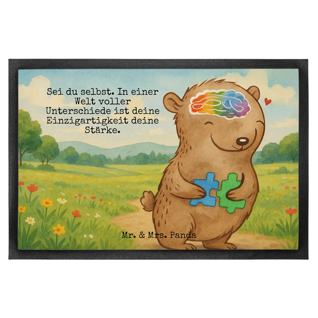 Fußmatte Bär Autismus Design Schmutzfänger, Haustürmatte, Fussmatten, Fußmatte innen, Türmatte, Fußmatte outdoor, Motivfußmatte, Schmutzmatte, Fußabtreter außen, Gummi Matte, Schmutzfangmatte, Fußmatte außen, Fußabstreifer, Fußabstreifer außen, Fußabtreter, Eingangsteppich, Gummimatte, Matte, Schmutzfangteppich, Vorleger, Schmutzfangmatte waschbar, Fussmatten online, Türvorleger, Sauberlaufmatte, Fußmatte waschbar, Fußmatte außen wetterfest, Fußmatten, Asperger Autismus, ASS, Bär, Entwicklungsstörungen, Autismus, Autismus-Spektrum-Störungen