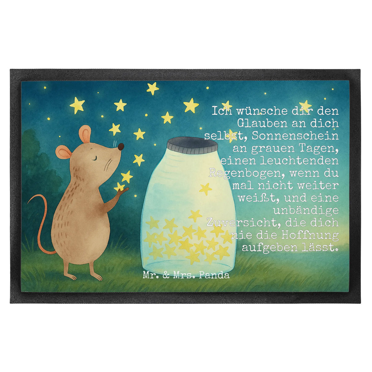 Doormat Mouse Stars Design cute, gifts, animal lover, special gifts, good mood, funny sayings, hand drawn, cute animal motives, small animals, card, gift ideas, first child, wish, birthday, Mouse, baptism gift, baptism, pregnancy, hope, child, birth, stars, child birthday