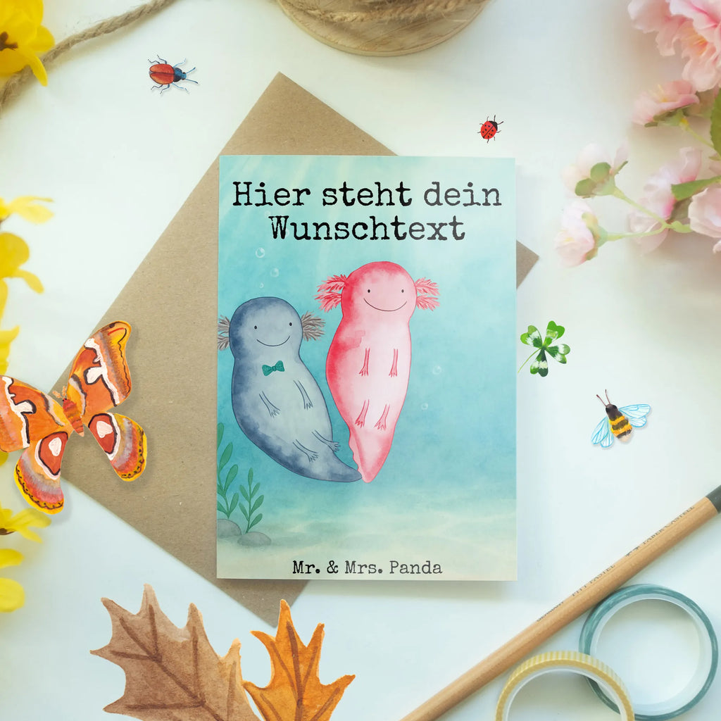 Personalisierte Grußkarte Axolotl Liebe Design Grußkarte mit Namen, Grußkarte als Geldgeschenk, Grußkarte selber drucken, Personalisierte Hochzeitskarte, Personalisierte Einladungskarte, Personalisiertere Klappkarte, Personalisierte Grußkarte, Personalisierte Karte, Personalisierte Geburtstagskarte, Personalisierte Glückwunschkarte, Grußkarten personalisiert, Grußkarte selbst gestalten, Grußkarte mit persönlichen Nachrichten, Liebe, Partner, Freund, Freundin, Ehemann, Ehefrau, Heiraten, Verlobung, Heiratsantrag, Liebesgeschenk, Jahrestag, Hocheitstag, Mitbringsel, für Ehemann, Liebesbeweis, Geschenk für Freundin, Geschenk für Frauen, Valentinstag, Hochzeitstag, für Männer, Geschenk für Partner