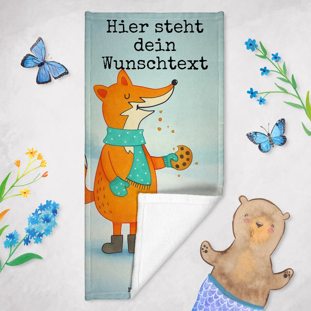 Personalisiertes Badehandtuch Fuchs Keks Design Duschtuch mit Namen, Badetuch mit Namen, Kinder Handtuch mit Namen, Saunatuch mit Namen, Personalisiertes Handtuch, Personalisiertes Badetuch, Strandtuch mit Namen, Fuchs, Füchse, Plätzchen, Weihnachtszeit, Liebe, Winter, Küche Deko, Kekse, Backen Spruch