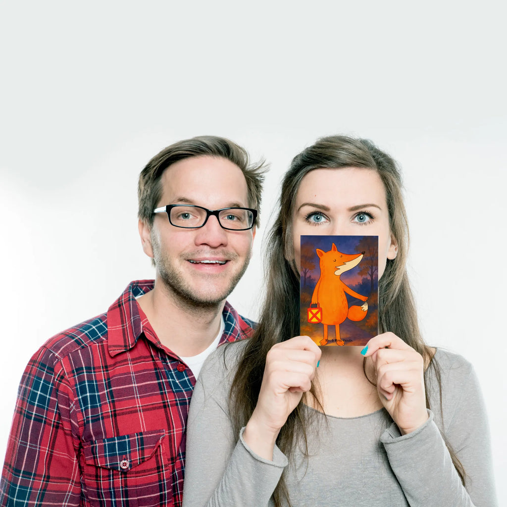 Postkarte Fuchs Laterne Design Einladungskarte, Geschenkkarte, Einladungskarten Geburtstag, Geburtstagskarte, Karte, Grußkarte, Ansichtskarten, Postkarte, Einladung Geburtstag, Ansichtskarte, Dankeskarte, Einladung, Fuchs, Füchse, Laterne, Laternenumzug, Spruch trösten, Aufmuntern, Sankt Martin, Liebeskummer Spruch, Cäsar Otto Hugo Flaischlen