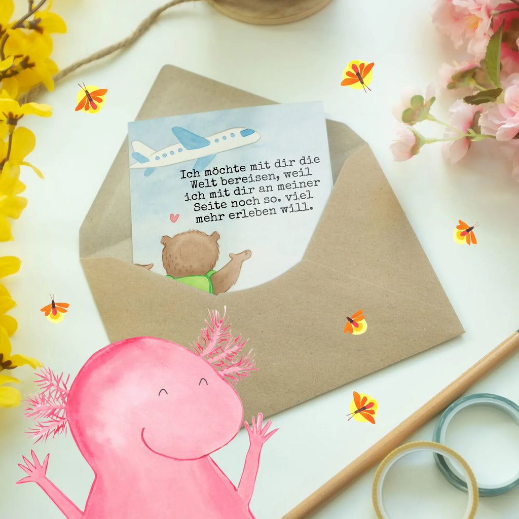 Grußkarte Bär Flugzeug Design Klappkarte, Ansichtskarten, Grußkarte, Einladungskarte, Geburtstagskarte, Glückwunschkarte, Karte, Hochzeitskarte, Liebe, Partner, Freund, Freundin, Ehemann, Ehefrau, Heiraten, Verlobung, Heiratsantrag, Liebesgeschenk, Jahrestag, Hocheitstag, Hochzeitstag, Liebesbeweis, Geschenk für Frauen, Valentinstag, Mitbringsel, Geschenk für Partner, für Ehemann, für Männer, Geschenk für Freundin
