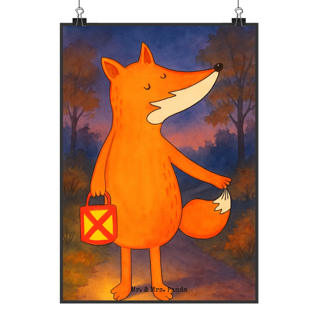 Poster Fuchs Laterne Design Kinderposter, Küchenposter, Wanddekoration, Posterdruck, Raumdekoration, Wanddeko Bild, Kunstdruck, Wandposter, Mr. & Mrs. Panda Poster, Handgemaltes Poster, Wanddeko, Designposter, Bild, Poster, Fuchs, Liebeskummer Spruch, Spruch trösten, Cäsar Otto Hugo Flaischlen, Sankt Martin, Laterne, Aufmuntern, Laternenumzug, Füchse