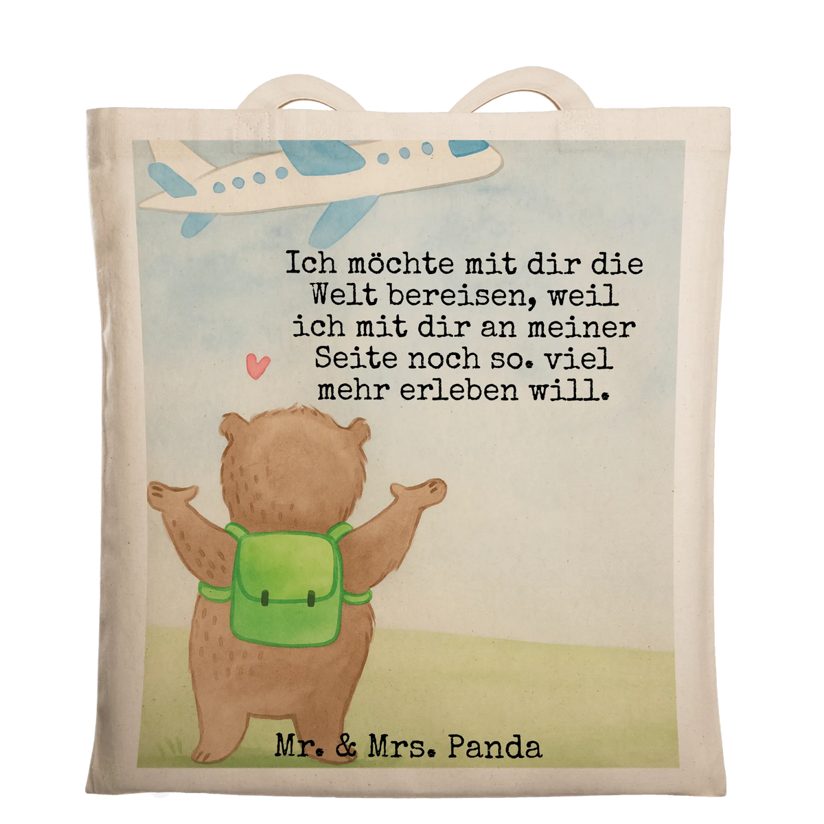 Tote bag bear Airplane Design Loving, Two, Together, Marriage, Proposal of marriage, Love gift, gift for her, gift for him, anniversary gift, Valentine's Day Gift for Women Love Gift Anniversary Wedding Anniversary Party Favor Gift for Girlfriend Gift for Partner Boyfriend Gift Token of Love for Men for Husband