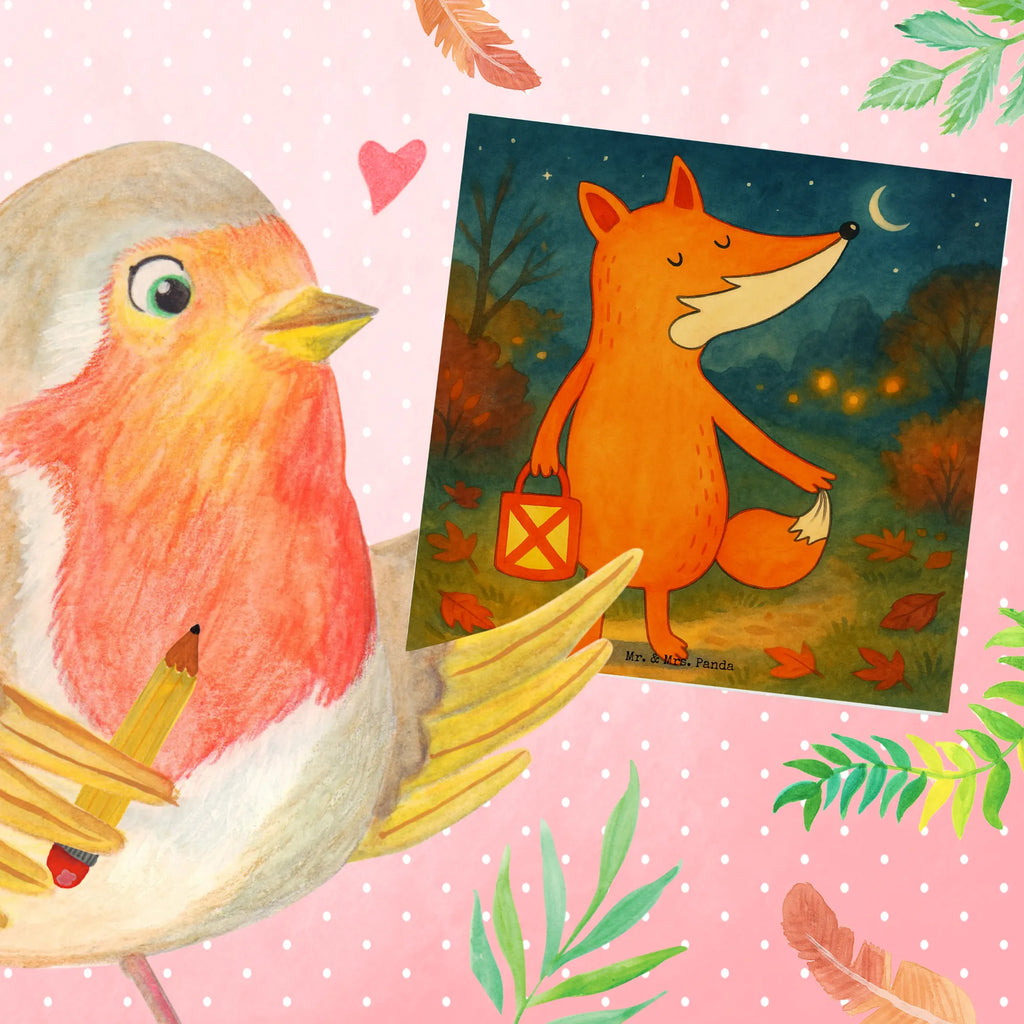 Deluxe Karte Fuchs Laterne Design Grußkarte, Geburtstagskarte, Hochwertige Grußkarte, Glückwunschkarte, Karte, Einladungskarte, Hochzeitskarte, Hochwertige Klappkarte, Klappkarte, Fuchs, Spruch trösten, Aufmuntern, Sankt Martin, Laternenumzug, Liebeskummer Spruch, Laterne, Cäsar Otto Hugo Flaischlen, Füchse