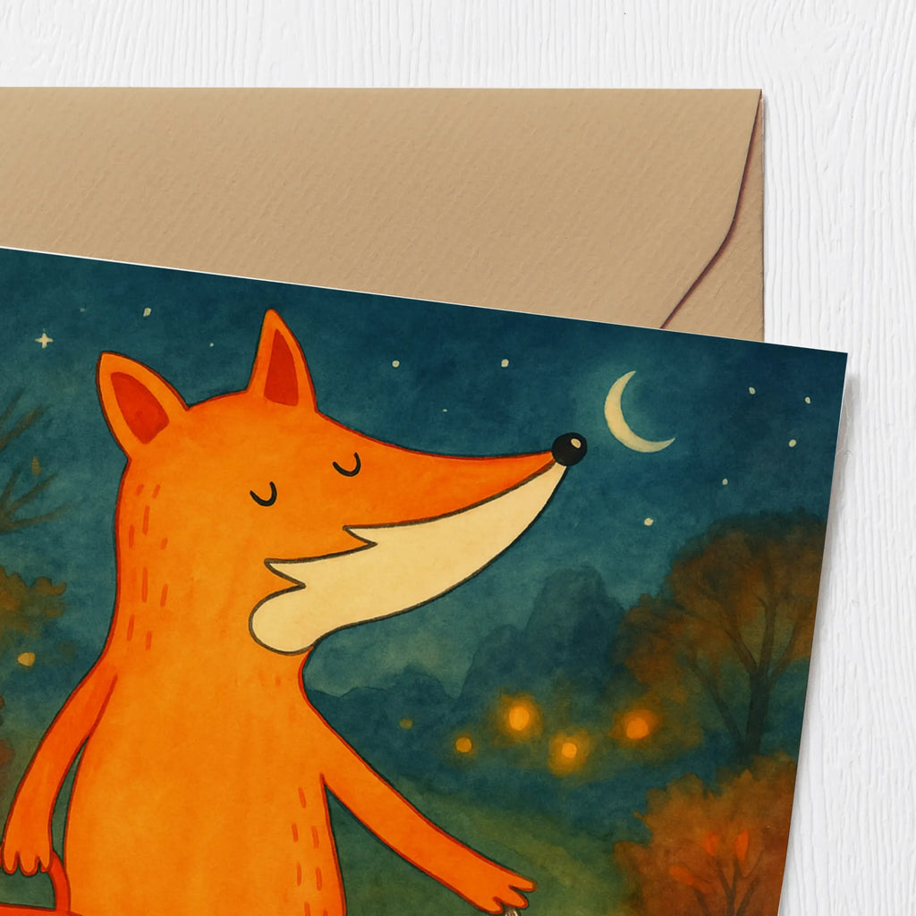 Deluxe Karte Fuchs Laterne Design Grußkarte, Geburtstagskarte, Hochwertige Grußkarte, Glückwunschkarte, Karte, Einladungskarte, Hochzeitskarte, Hochwertige Klappkarte, Klappkarte, Fuchs, Spruch trösten, Aufmuntern, Sankt Martin, Laternenumzug, Liebeskummer Spruch, Laterne, Cäsar Otto Hugo Flaischlen, Füchse