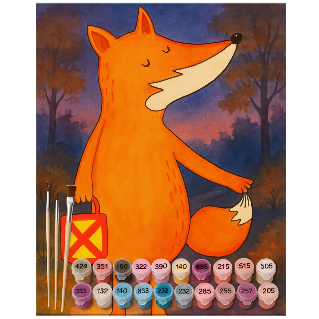 Malen nach Zahlen Fuchs Laterne Design DIY, Ausmalbild, Malen nach Zahlen, Bastelidee, Künstler, Kunstwerk, Kreativität, Malen, Baseln, Fuchs, Sankt Martin, Laternenumzug, Cäsar Otto Hugo Flaischlen, Liebeskummer Spruch, Füchse, Spruch trösten, Laterne, Aufmuntern