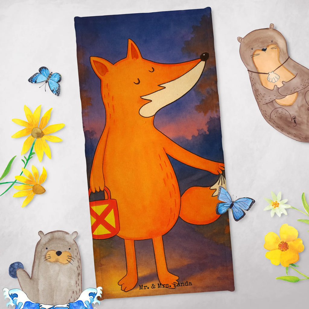 Badehandtuch Fuchs Laterne Design Duschtuch, Kinder Handtuch, Badetuch, Strandtuch, Saunatuch, Fuchs, Laterne, Aufmuntern, Füchse, Spruch trösten, Cäsar Otto Hugo Flaischlen, Liebeskummer Spruch, Sankt Martin, Laternenumzug