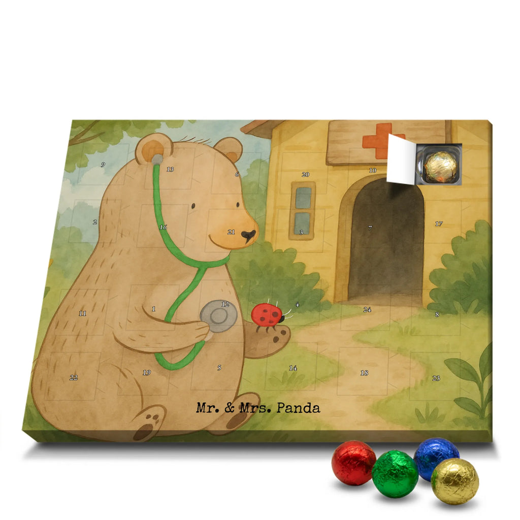Chocolate advent calendar bear Physician Design teddy bear, cuddly toy, Doctor