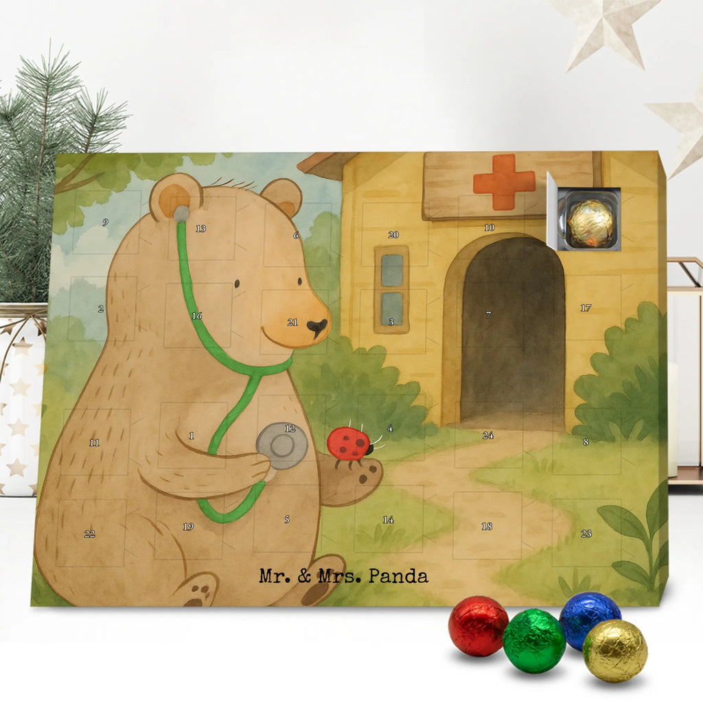Chocolate advent calendar bear Physician Design teddy bear, cuddly toy, Doctor