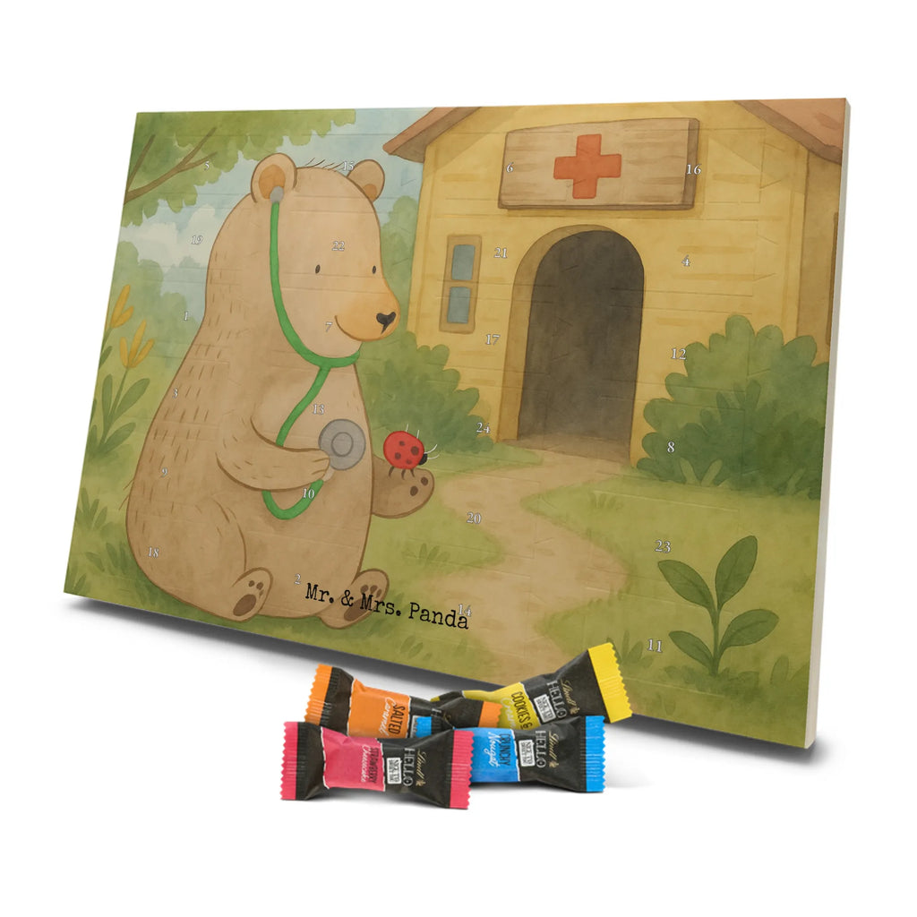 Chocolate advent calendar bear Physician Design teddy bear, cuddly toy, Doctor