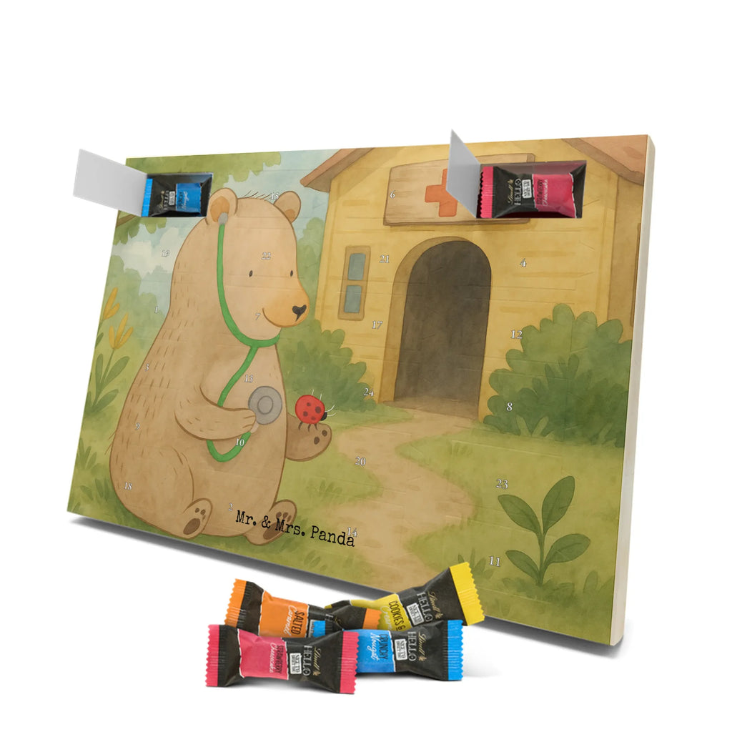 Chocolate advent calendar bear Physician Design teddy bear, cuddly toy, Doctor