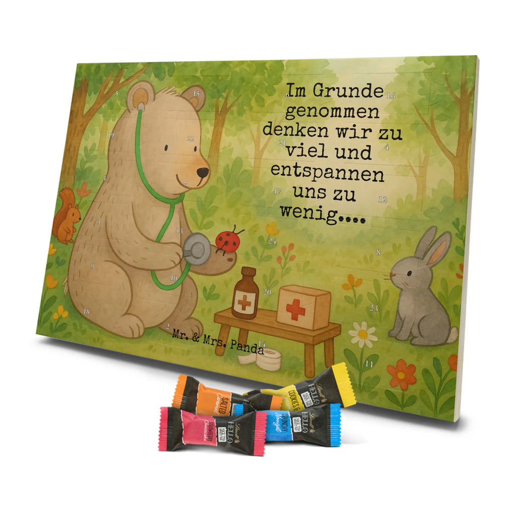 Chocolate advent calendar bear Physician Design teddy bear, cuddly toy, Doctor