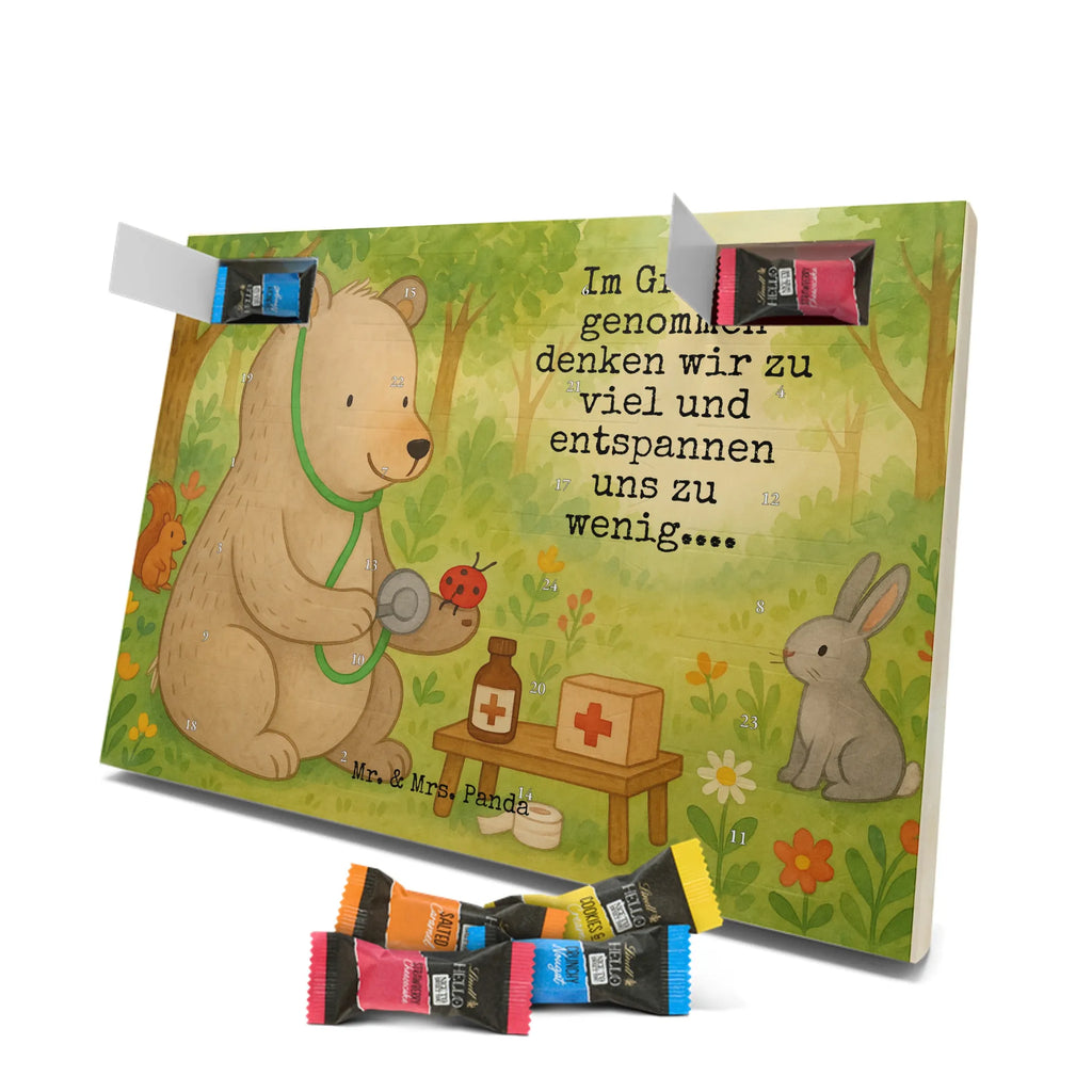 Chocolate advent calendar bear Physician Design teddy bear, cuddly toy, Doctor