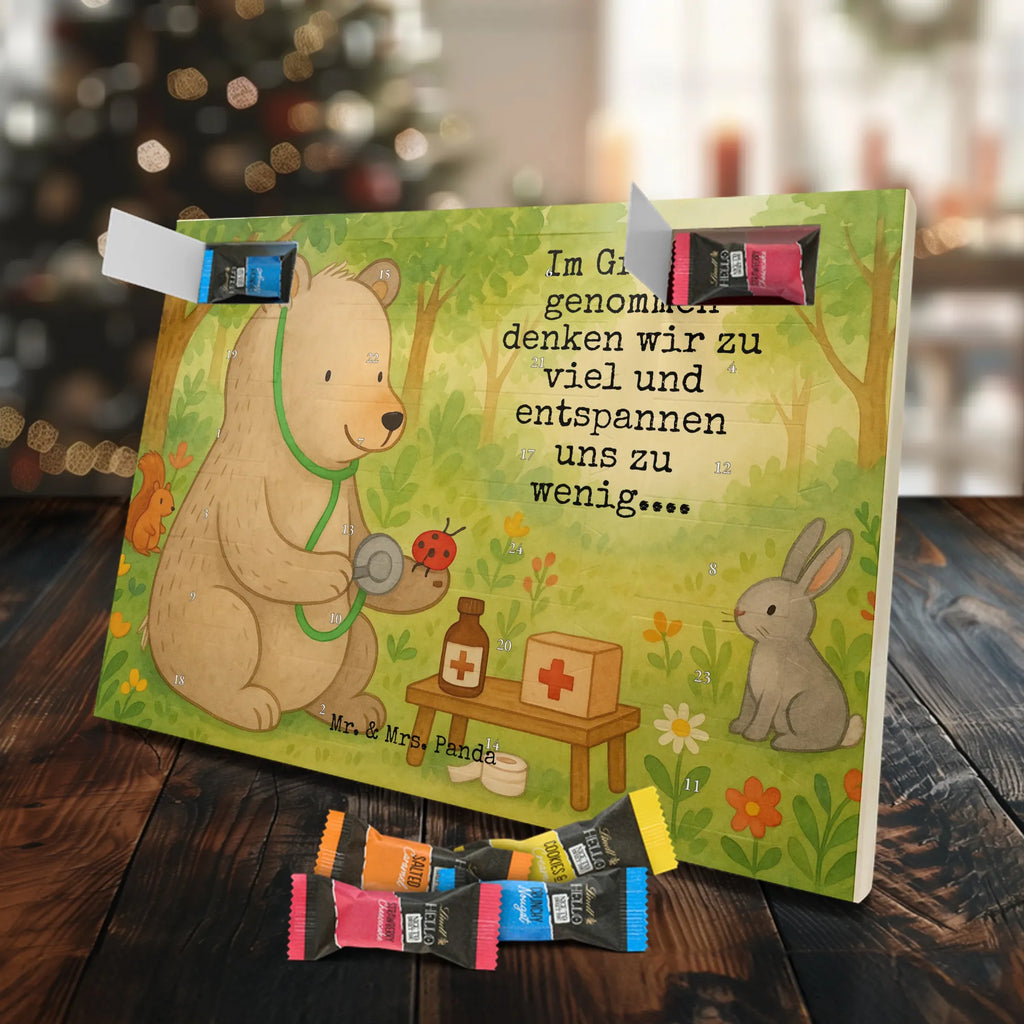 Chocolate advent calendar bear Physician Design teddy bear, cuddly toy, Doctor