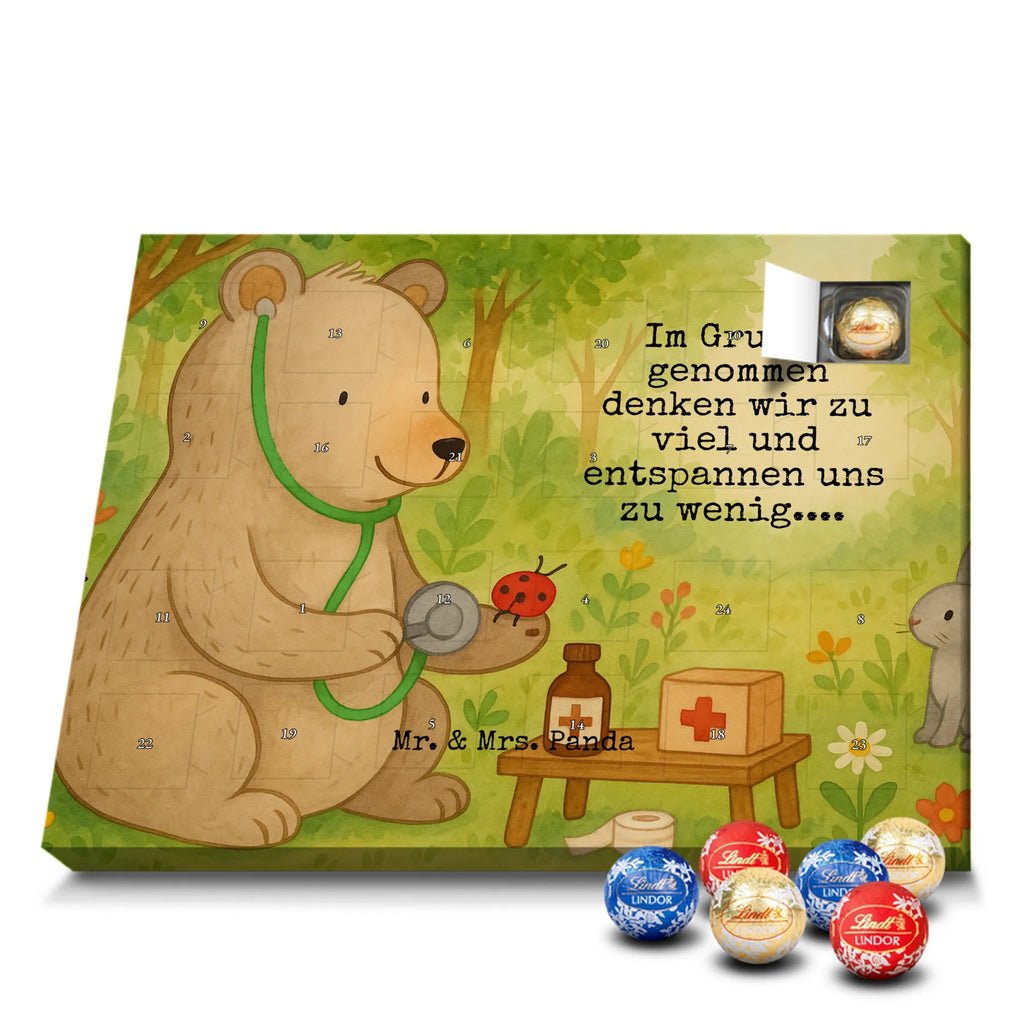 Chocolate advent calendar bear Physician Design teddy bear, cuddly toy, Doctor