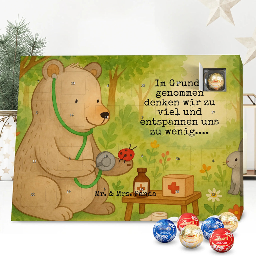 Chocolate advent calendar bear Physician Design teddy bear, cuddly toy, Doctor