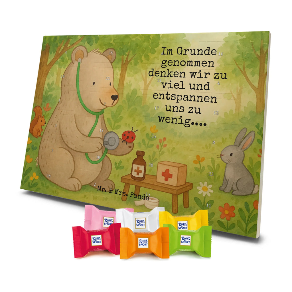 Chocolate advent calendar bear Physician Design teddy bear, cuddly toy, Doctor