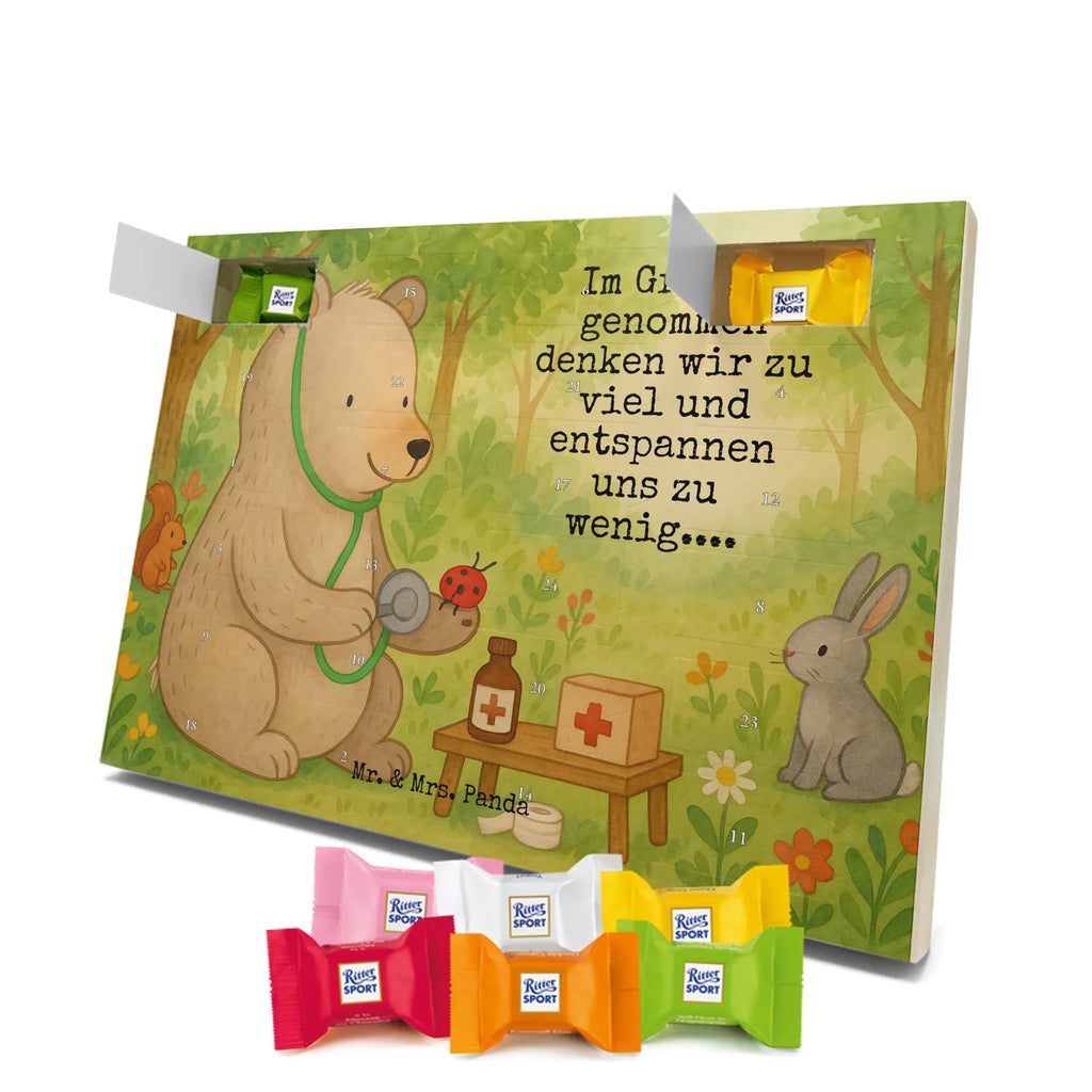 Chocolate advent calendar bear Physician Design teddy bear, cuddly toy, Doctor