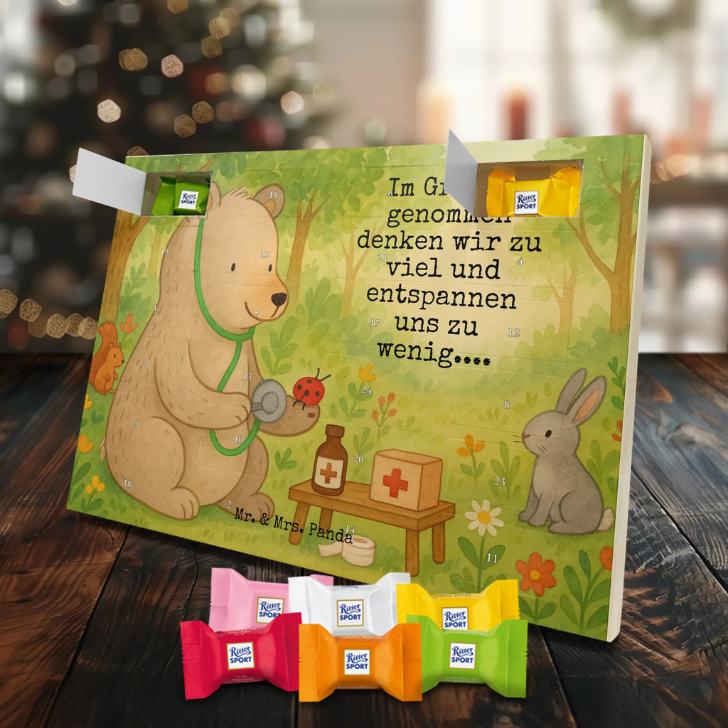 Chocolate advent calendar bear Physician Design teddy bear, cuddly toy, Doctor