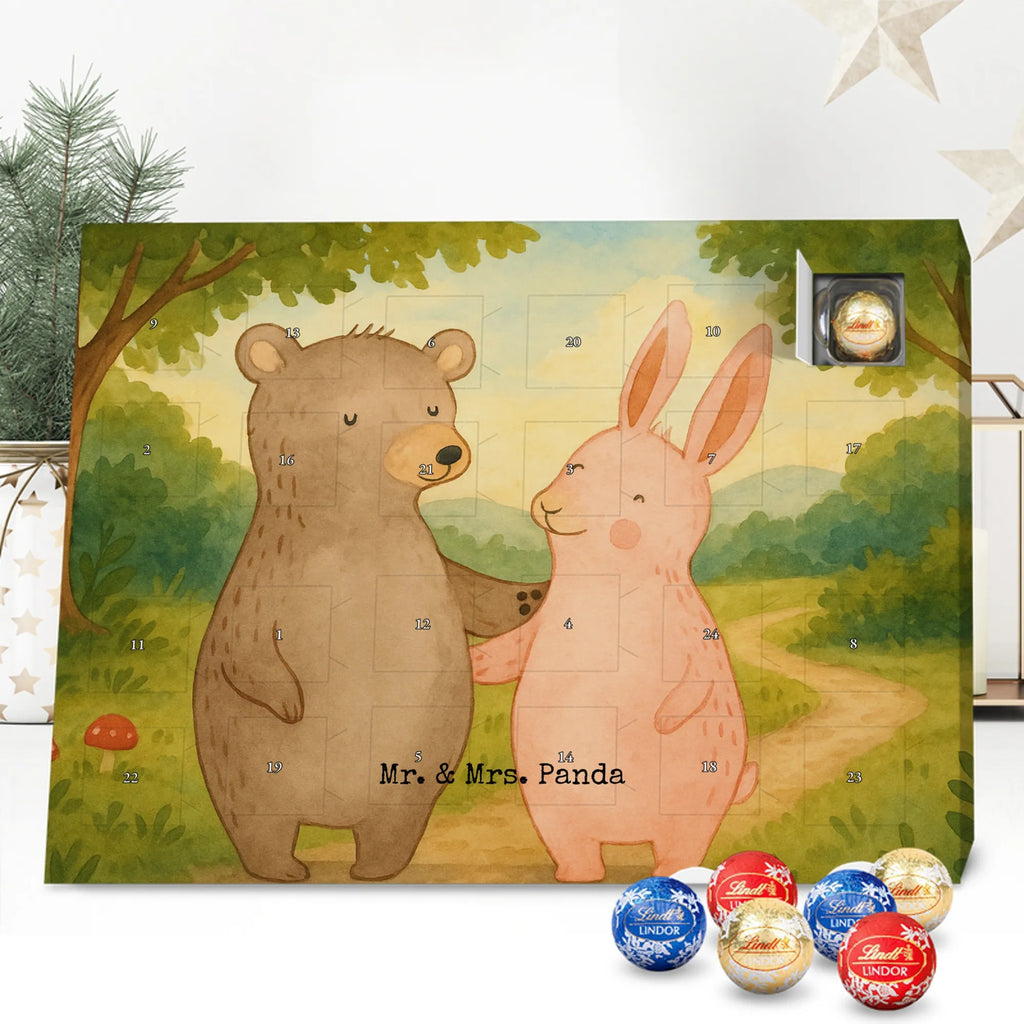 Chocolate advent calendar bear and rabbit Embrace Design Loving, Two, Together, Marriage, Proposal of marriage, Love gift, gift for her, gift for him, anniversary gift, friends, best friend, rabbit