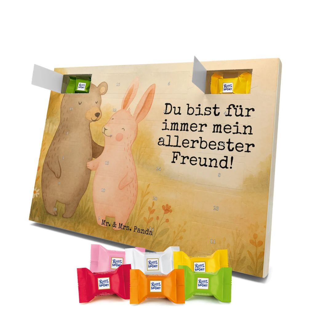 Chocolate advent calendar bear and rabbit Embrace Design Loving, Two, Together, Marriage, Proposal of marriage, Love gift, gift for her, gift for him, anniversary gift, friends, best friend, rabbit