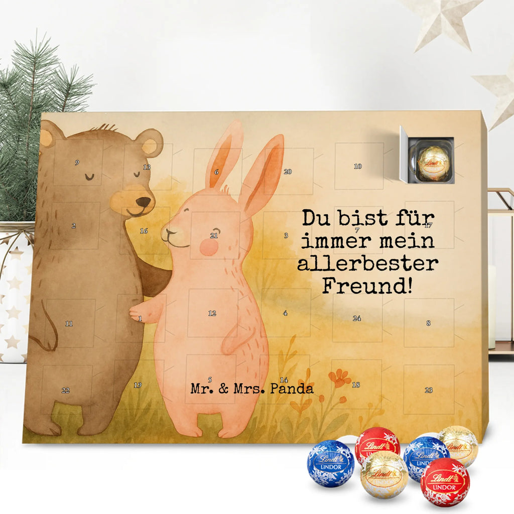 Chocolate advent calendar bear and rabbit Embrace Design Loving, Two, Together, Marriage, Proposal of marriage, Love gift, gift for her, gift for him, anniversary gift, friends, best friend, rabbit