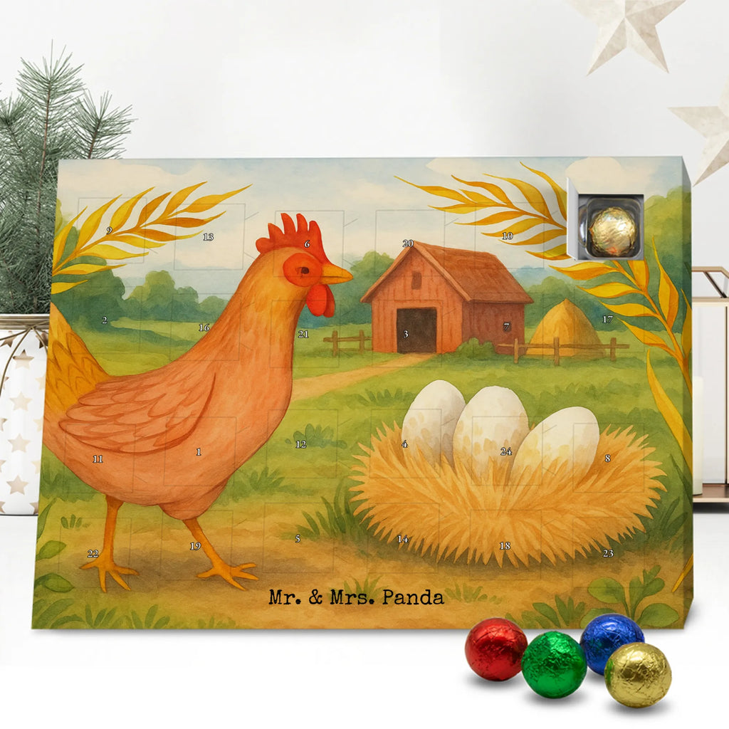 Chocolate advent calendar Chicken Proud Design farm, farm animals, animals, birth, pregnancy, cock, hen, yard, saying, magic, eggs, country life, chicken