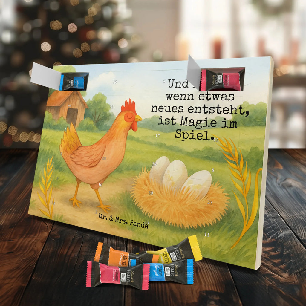Chocolate advent calendar Chicken Proud Design farm, farm animals, animals, birth, pregnancy, cock, hen, yard, saying, magic, eggs, country life, chicken