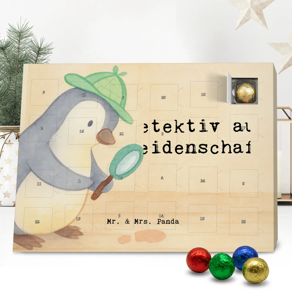 Chocolate advent calendar Detective passion Design gift, promotion, anniversary, retirement, sayings, job start, gift idea, best, farewell gift, profession, passing exam