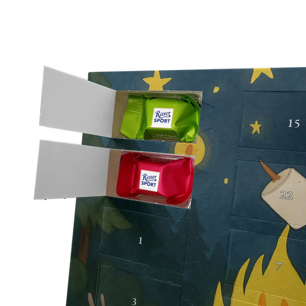 Chocolate advent calendar Bear & Ladybird campfire Design teddy bear, cuddly toy, Campfire