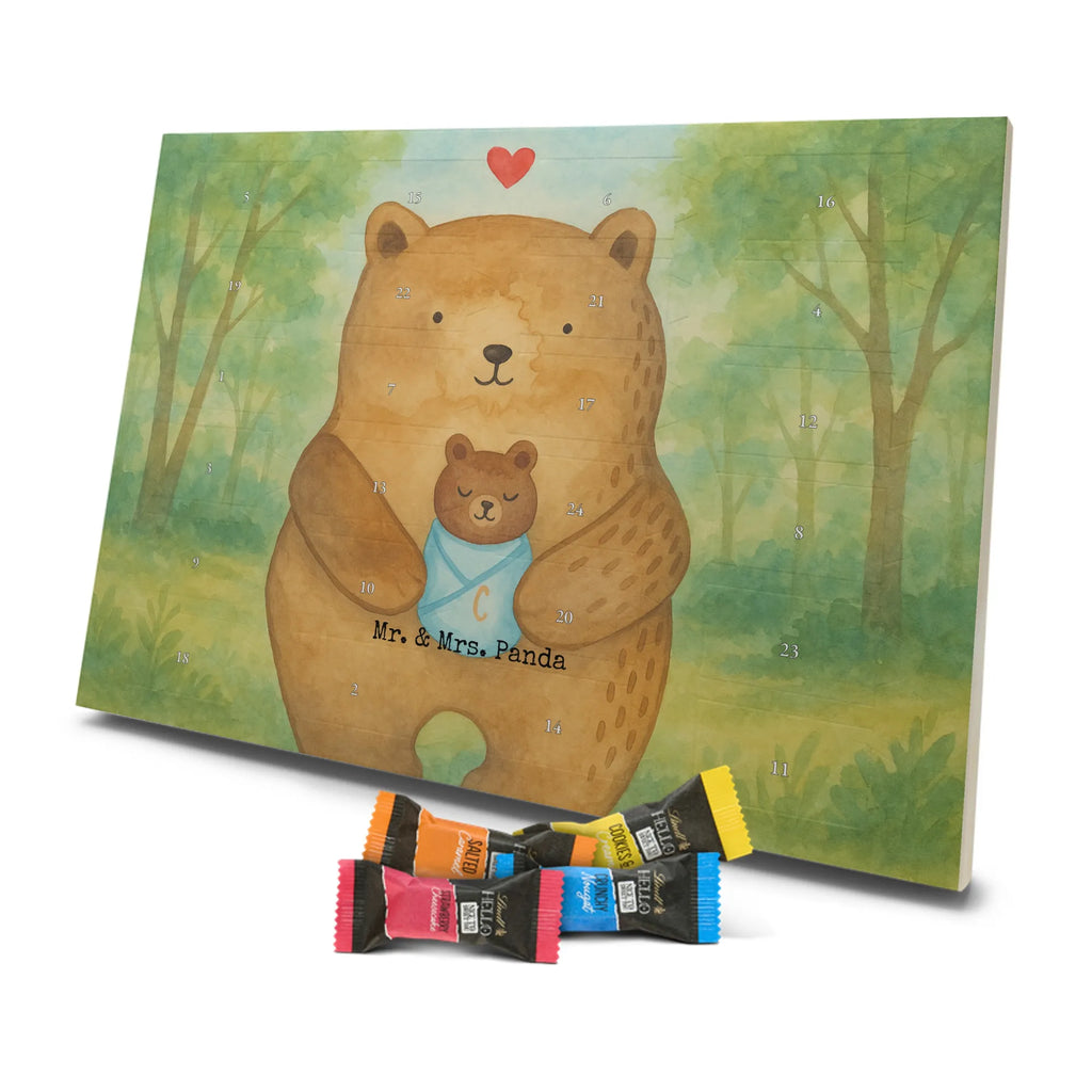 Chocolate advent calendar bear infant Design teddy bear, cuddly toy, grandchild, baptism, baptized child, nephew, birth, mother, birthday, parents, grandson, congratulations, niece