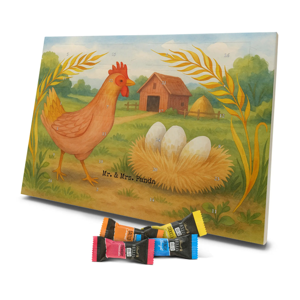 Chocolate advent calendar Chicken Proud Design farm, farm animals, animals, birth, pregnancy, cock, hen, yard, saying, magic, eggs, country life, chicken