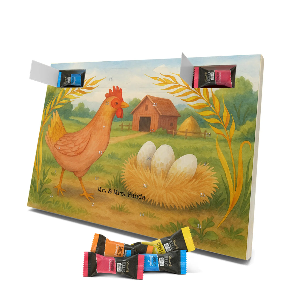 Chocolate advent calendar Chicken Proud Design farm, farm animals, animals, birth, pregnancy, cock, hen, yard, saying, magic, eggs, country life, chicken