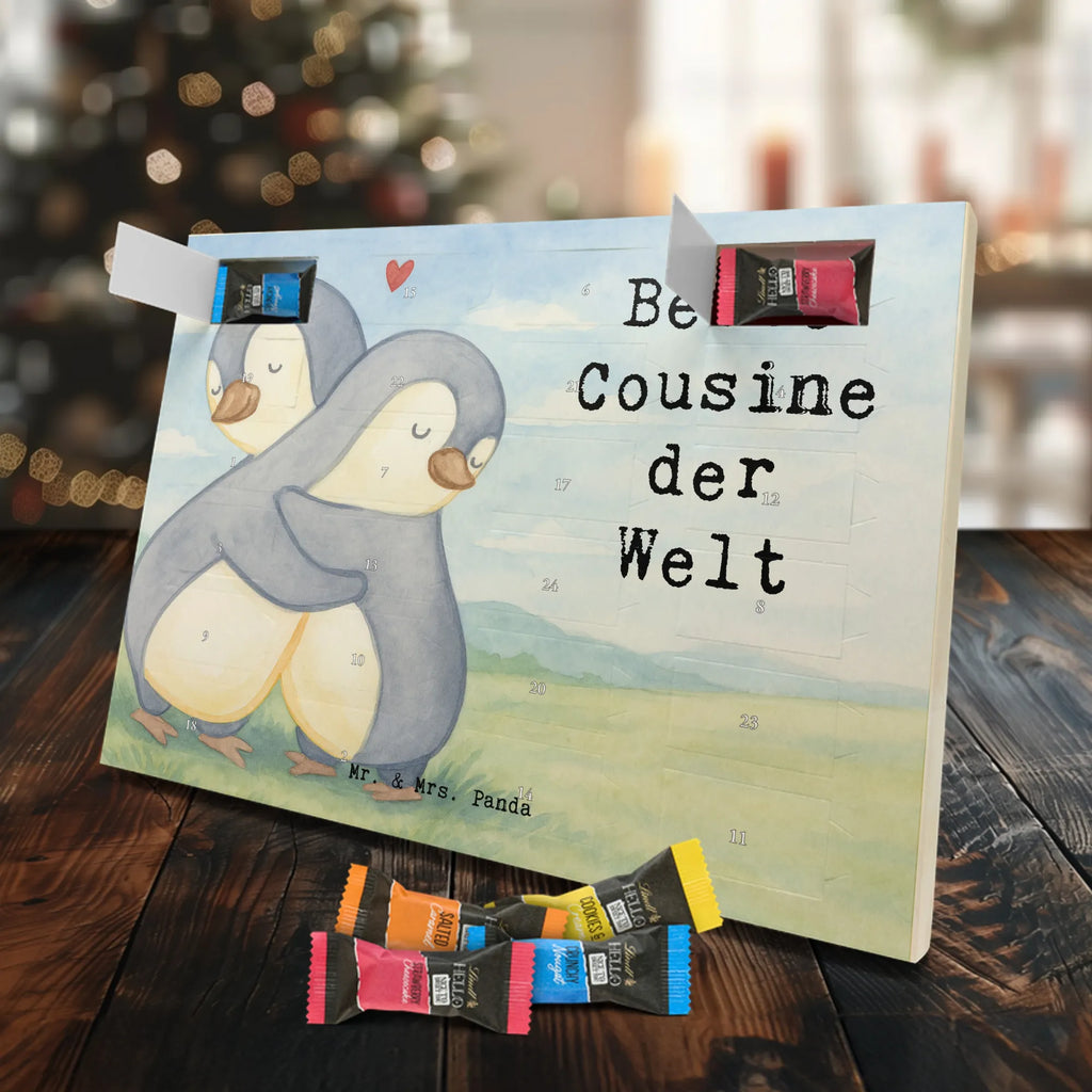 Chocolate advent calendar penguin best cousin in the world Design thank you, birthday, gift idea, birthday present, gift tip, make you happy, giving, for, gift, daughter of aunt, relatives, daughter of uncle