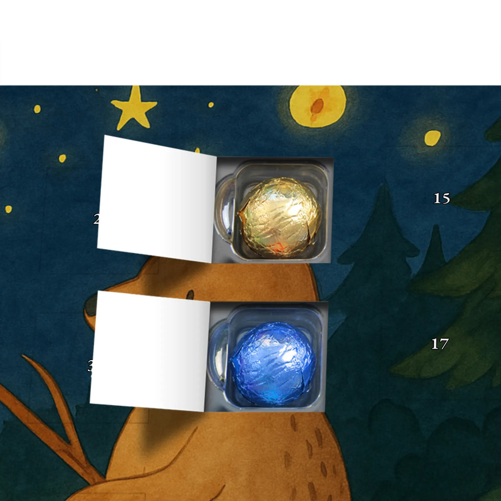 Chocolate advent calendar Bear & Ladybird campfire Design teddy bear, cuddly toy, Campfire