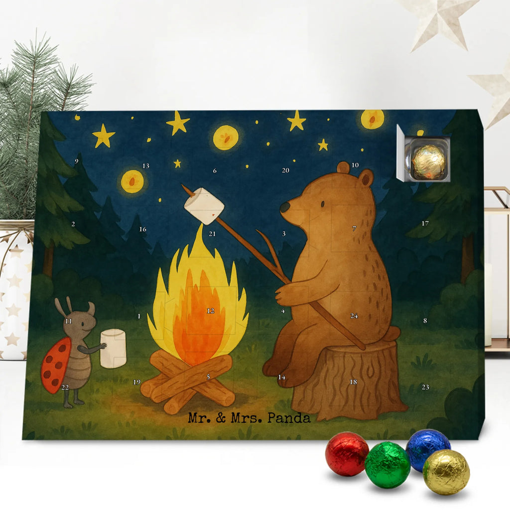 Chocolate advent calendar Bear & Ladybird campfire Design teddy bear, cuddly toy, Campfire