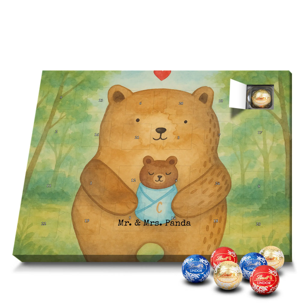 Chocolate advent calendar bear infant Design teddy bear, cuddly toy, grandchild, baptism, baptized child, nephew, birth, mother, birthday, parents, grandson, congratulations, niece
