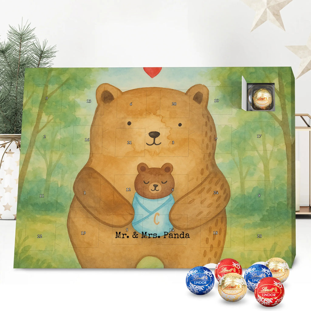 Chocolate advent calendar bear infant Design teddy bear, cuddly toy, grandchild, baptism, baptized child, nephew, birth, mother, birthday, parents, grandson, congratulations, niece