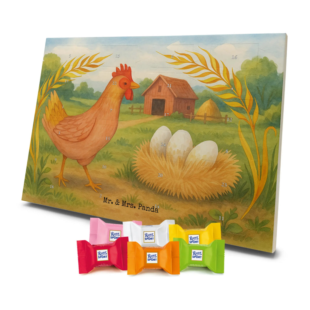 Chocolate advent calendar Chicken Proud Design farm, farm animals, animals, birth, pregnancy, cock, hen, yard, saying, magic, eggs, country life, chicken