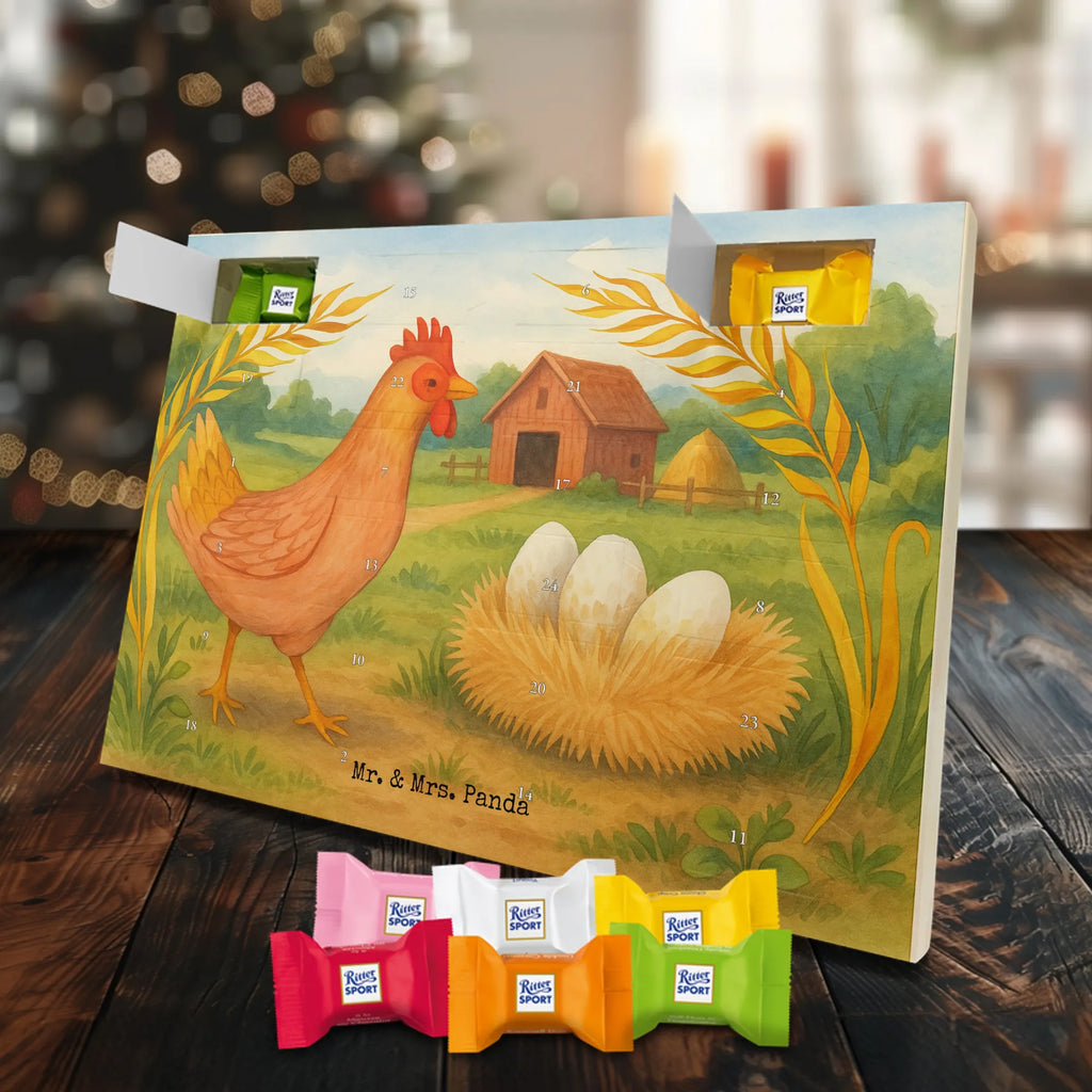 Chocolate advent calendar Chicken Proud Design farm, farm animals, animals, birth, pregnancy, cock, hen, yard, saying, magic, eggs, country life, chicken