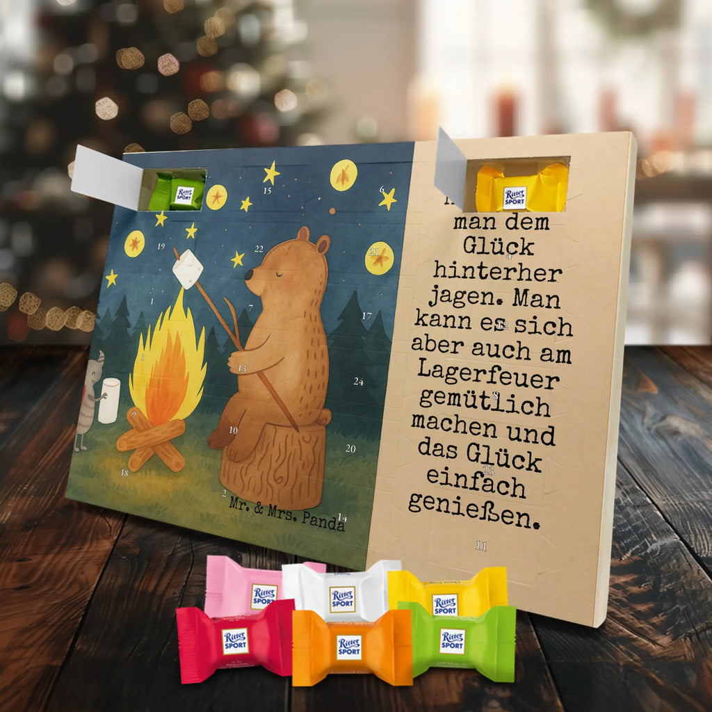 Chocolate advent calendar Bear & Ladybird campfire Design teddy bear, cuddly toy, Campfire