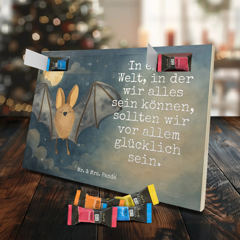 Chocolate advent calendar bat wing Design card, gift ideas, gifts, small animals, cute, cute animal motives, hand drawn, funny sayings, good mood, special gifts, animal lover