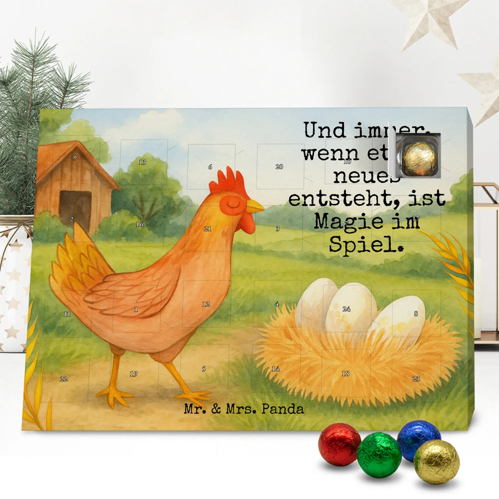 Chocolate advent calendar Chicken Proud Design farm, farm animals, animals, birth, pregnancy, cock, hen, yard, saying, magic, eggs, country life, chicken