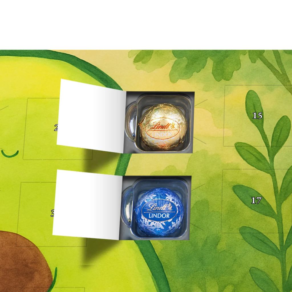 Chocolate advent calendar avocado core Design vegetables, saying life, avocado seed, seed, plant