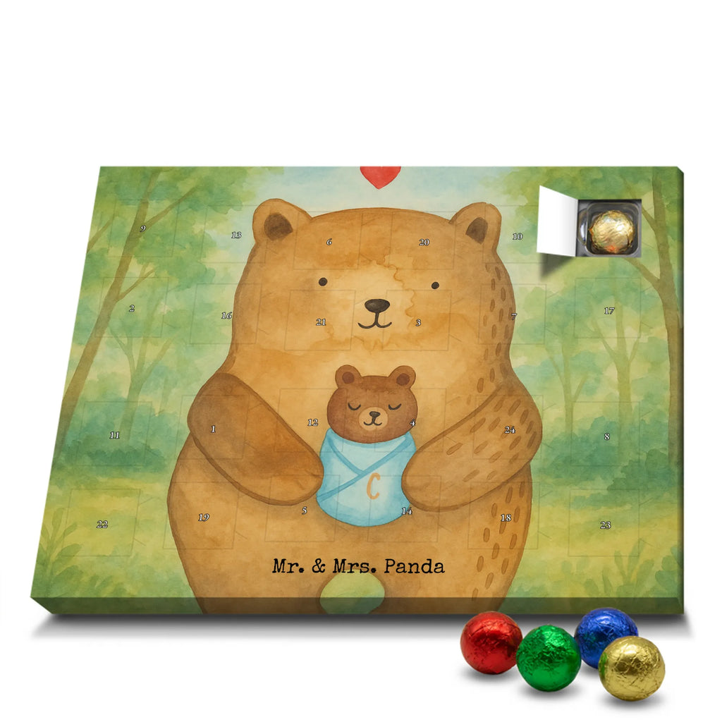 Chocolate advent calendar bear infant Design teddy bear, cuddly toy, grandchild, baptism, baptized child, nephew, birth, mother, birthday, parents, grandson, congratulations, niece