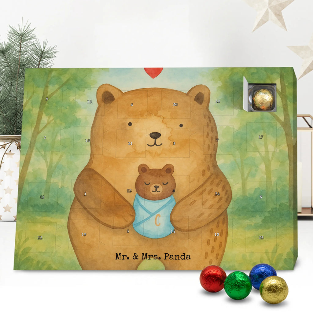 Chocolate advent calendar bear infant Design teddy bear, cuddly toy, grandchild, baptism, baptized child, nephew, birth, mother, birthday, parents, grandson, congratulations, niece